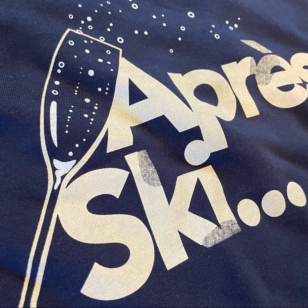 J Crew University Terry "Après Ski" Sweatshirt Navy Size Medium - Picture 4 of 10